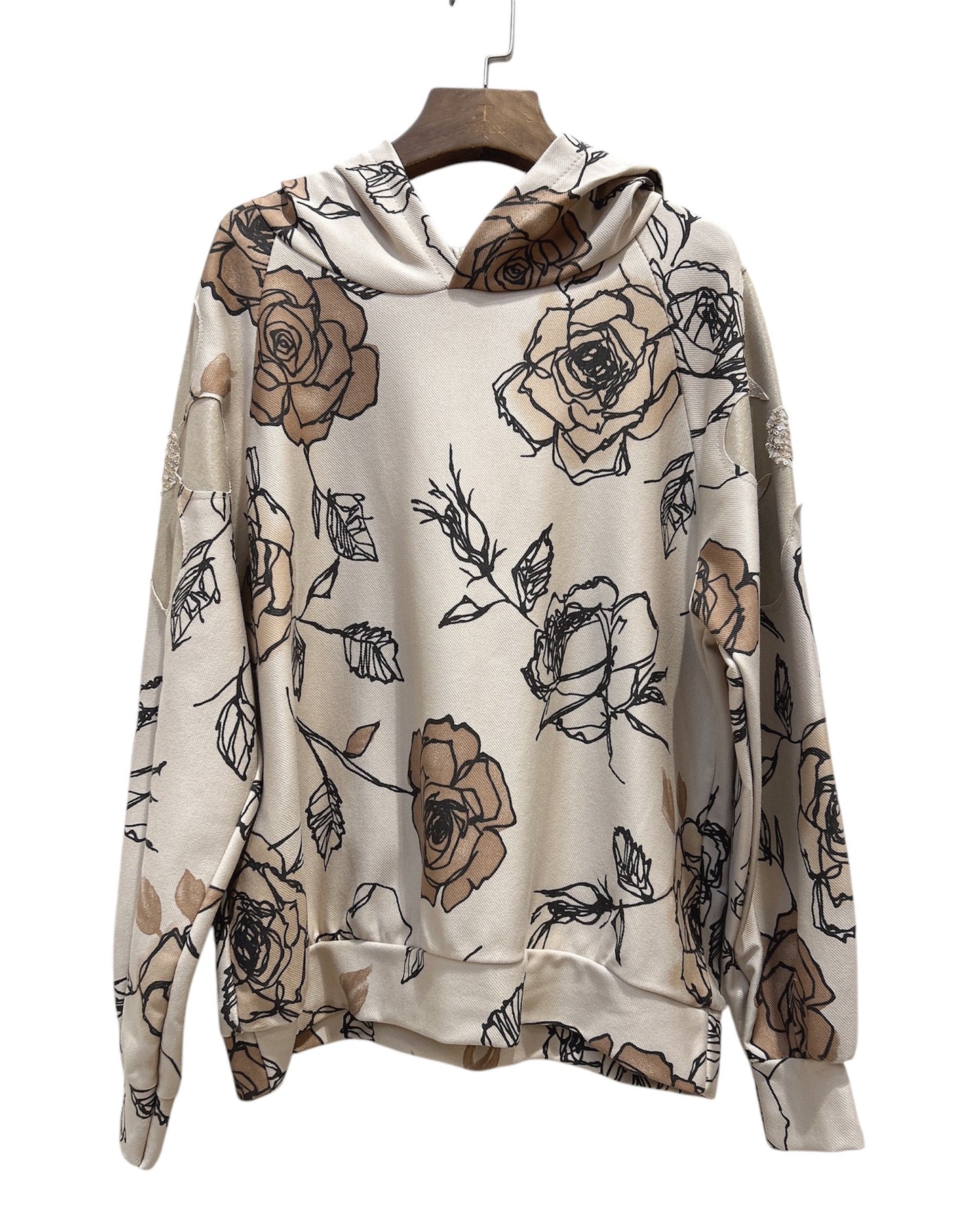 Sweatshirt mit modernem Blumen-Design