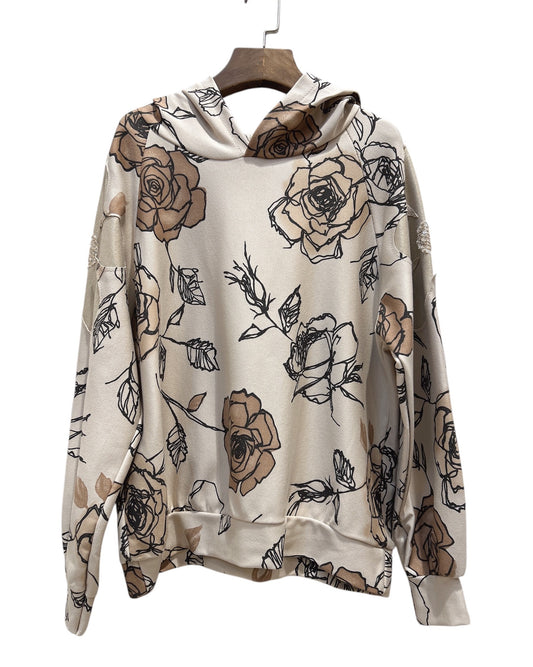 Sweatshirt mit modernem Blumen-Design